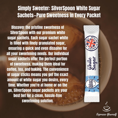 200x Sugar Sachets – 100 White Silver Spoon  100 Brown Billington’s Su 2