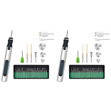 2X USB Customizer Professionele Graveerpen 30 Bits, Oplaadbare Graveerpen Draadloos, Graveergereedschap voor Metaal