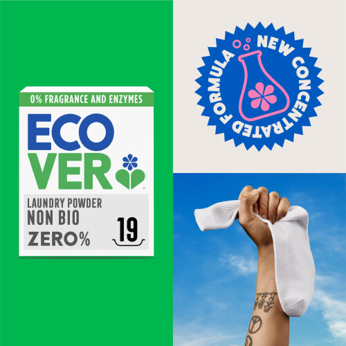 Ecover Ecover Zero Non-Bio Laundry Detergent Powder, For Sensitive Skin, Laundry Washin 2