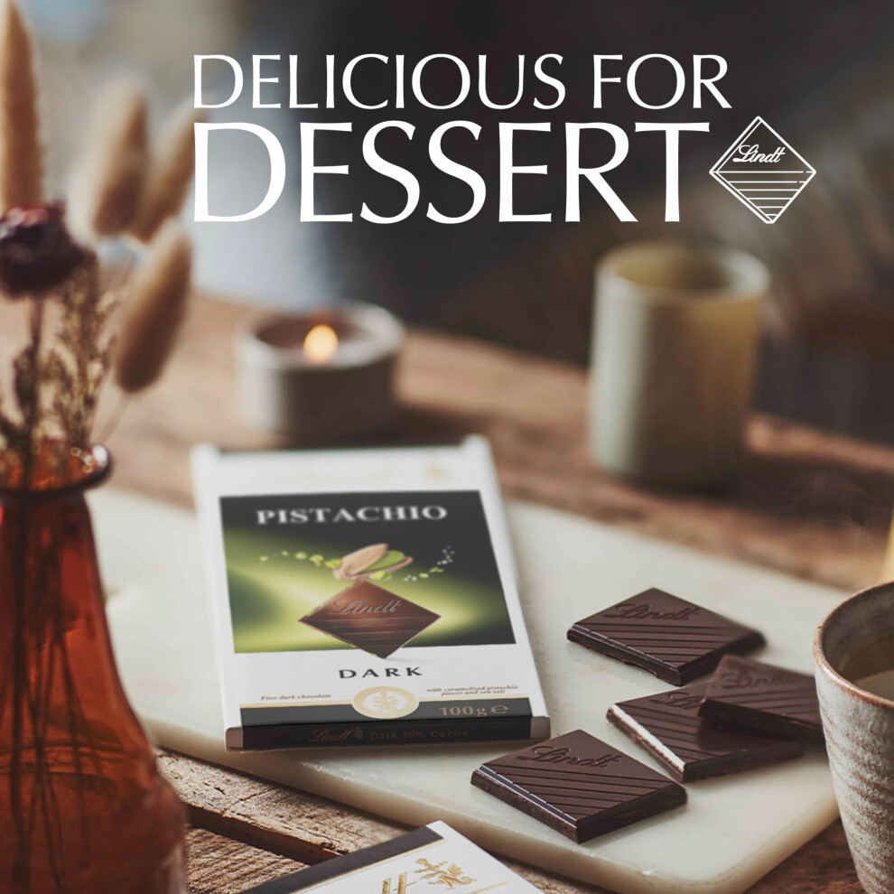 Lindt Excellence Pistachio Dark Chocolate Bar – 100G – Easter Gift – D