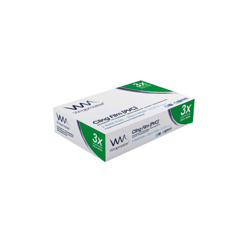 Wrapmaster WRAPMASTER 3000 CLING FILM REFILLS - 3 ROLLS, 12" Wide x 1000ft 1