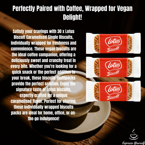 30 x Lotus Biscoff Caramelised Single Biscuits Individually Wrapped by 1