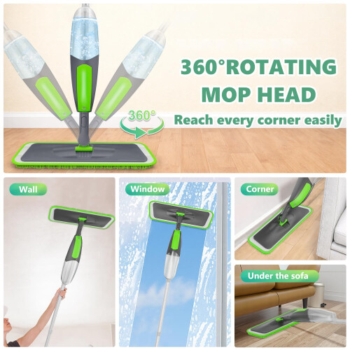 ILAVCOOL Spray Mops for Cleaning Floors  Microfiber Floor Flat Dust Mo 1