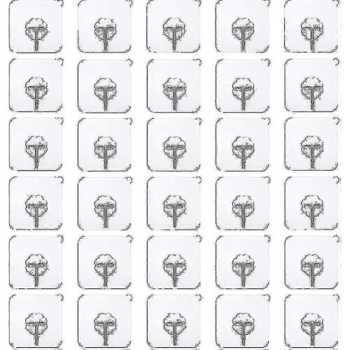 30 Pack Adhesive Hooks Heavy Duty Wall Hooks Strong Adhesive Hooks 22lbs/10kg