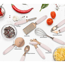 Piece Stylish Kitchen Utensil Set Kitchen Accessories Modern Kitchen Utensils Copper Plated Stainless Steel Pink