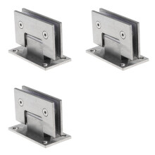 3Set Cerniera per Porta In Vetro da 8-12 mm, Staffa Senza Telaio per Porta Doccia da Bagno, Morsetto per Porta da Parete