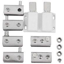 Roestvrijstalen Glazen Deurscharnier met Dubbele Kop, Magnetische Sluiting voor Glazen Deur van 5-8 mm
