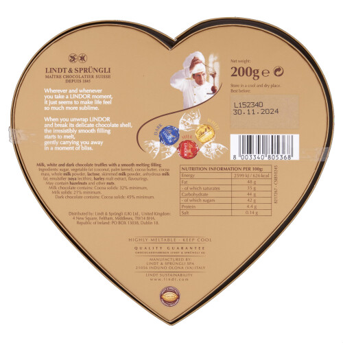 Lindt Lindt Lindor Assorted Heart Box Chocolate Truffles – 200g Box 1