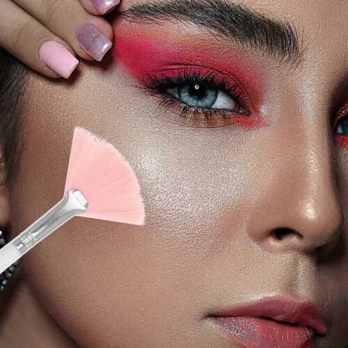 4Pcs Fan Brushes for Face Highlighting & Cheekbones Makeup 2