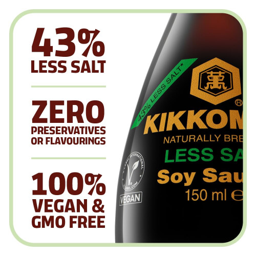 Kikkoman Less Salt Soy Sauce 1 Litre (Pack of 2
