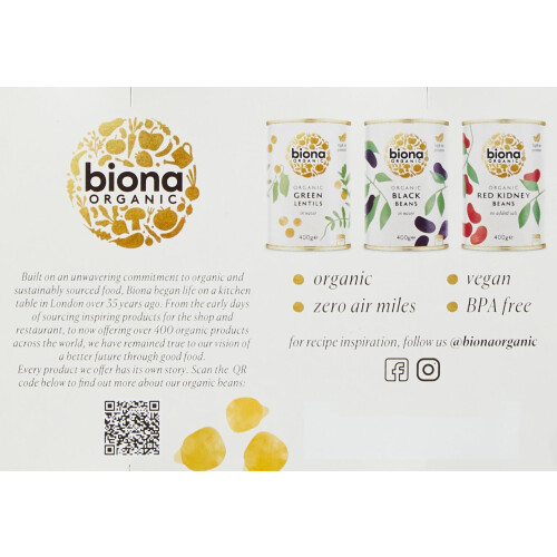 Biona Organic Chick Peas, 4 x 400 1