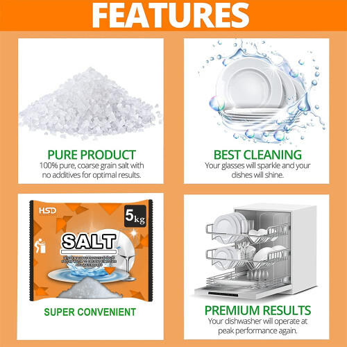 dishwasher salt 5kg powerful crystal, limescale remover on your 2