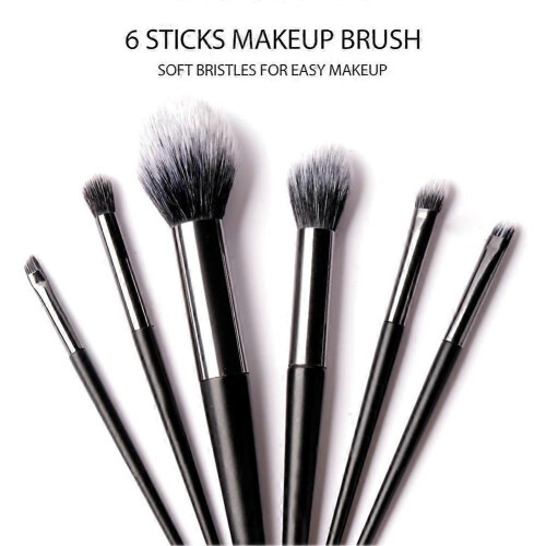 6pcs Professional Long Handle Fiber Makeup Brush Set 1