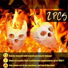 Halloween Fire Pit Skull Imitation Human Fire Skull Bonfire Accessories Outdoor Halloween Decoration