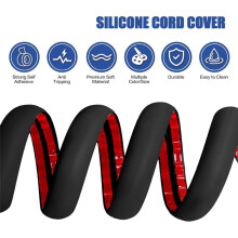Floor Cord Cover Cable Cavity Self Adhesive Cord Hider Floor 10FT Floor Cable Management Power Cord Protector Black