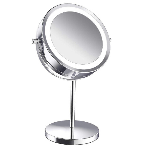 LED Light Magnifying Makeup Mirror, Double Sided 5X, 360 Rotation Vanity Mirror 1