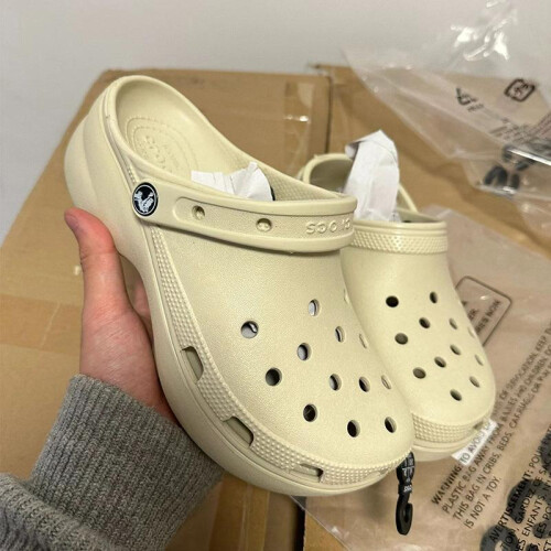 (white, 38) Clog Women Summer Retro Beach Sandals Platform Thick Sole 2