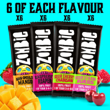 Zombie Fruit Bars Variety Box 24 Bars 4 Flavours 2 Sweet 2 Sours 100