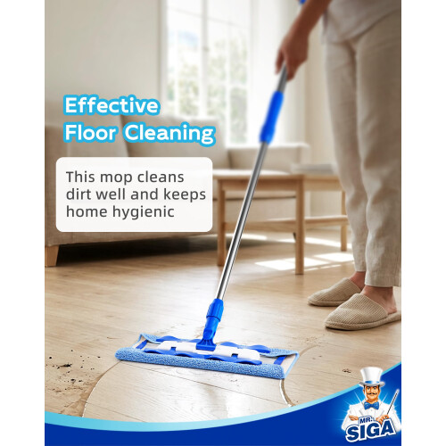 MR.SIGA Professional Microfibre floor Mop for Hardwood, Laminate, 2