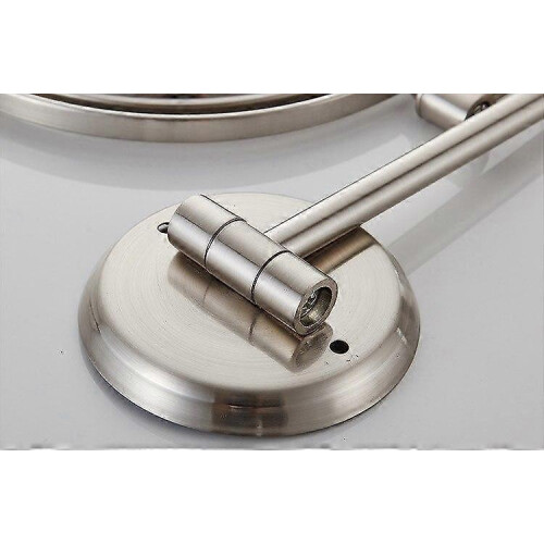 8 Inch Double Sided Wall Mounted Magnifying Makeup Mirror, Brushed Nickel 1