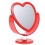 Double Sided Desktop Makeup Mirror for Home Bedroom, Red 2