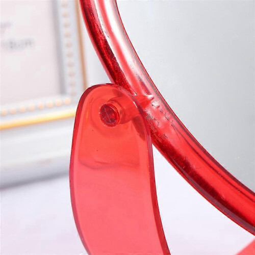 Double Sided Desktop Makeup Mirror for Home Bedroom, Red 2
