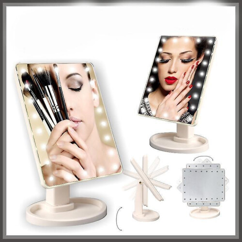 22 LED Touch Screen Tabletop Mirror, 360 Rotation Travel Makeup Mirror 1