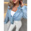 Women'S Solid Collared Long Sleeve Loose Fit Button Down Shirt Light  S 1