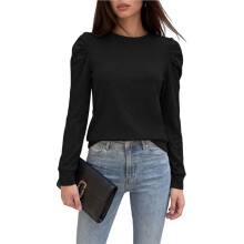 Women'S Summer Long Sleeve Sweater Dressy Business Casual Blouses Black S