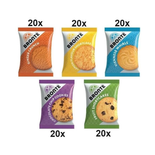 Brontë Biscuits 100 Mini Packs Variety Box (20 Packs of Five 1