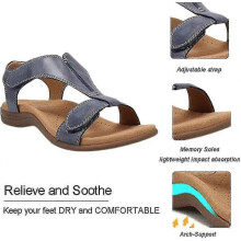 (37, Black) Women's Comfortable Orthopedic Sandals, Sursell Orthopedic Sandals, Flat Beach Casual Sandals_d