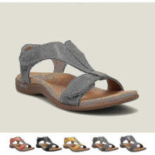 (41, Grey) Women's Comfortable Orthopedic Sandals, Sursell Orthopedic Sandals, Flat Beach Casual Sandals_d