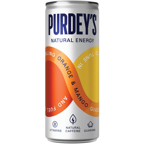Purdey's Natural Energy Orange & Mango 250ml Can (Pack of 1