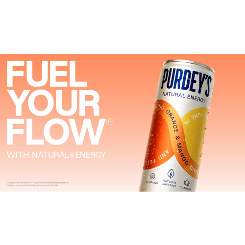 Purdey's Natural Energy Orange & Mango 250ml Can (Pack of 2