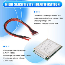 16S 48V 20A 18650 LiFePo4 Battery Protection Board BMS PCB with Balance for E-Bike EScooter