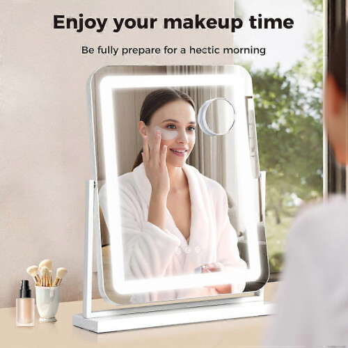 Emitto Hollywood Vanity Makeup Mirror with Lights, 360 Rotation Tabletop 2