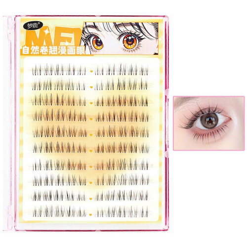 Camellia Universal Top & Bottom Clear Band False Eyelashes, Adhesive Type, Mixed Length 1