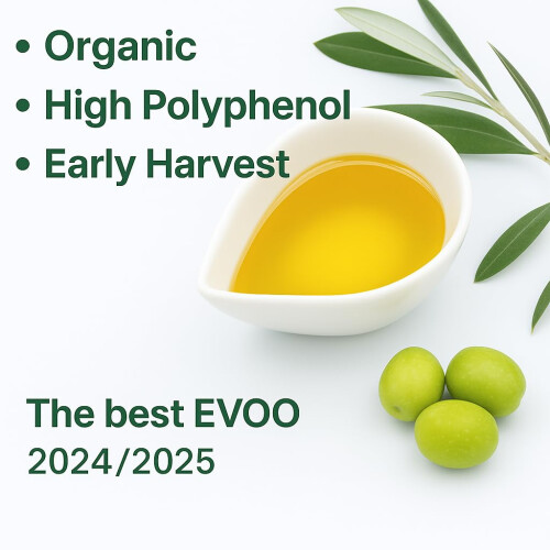 Organic High Polyphenol Extra Virgin Olive Oil Premium 500 ml - Lab 1
