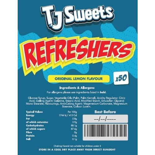 50 Mini Refreshers Chews - Retro Classic Sweets Pick and Mix For 1