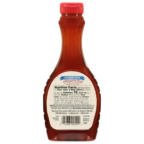 Maple Grove Farm Sugar Free Maple Flavor Syrup 355 ml, Low Carb, 1