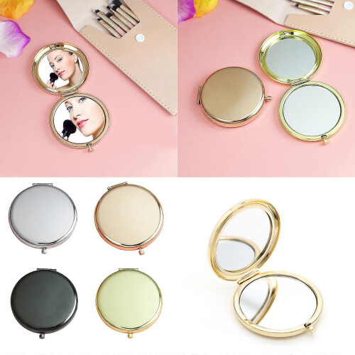 Gun Color Folding Double-Sided 2X Magnification Makeup Mirror, Birthday Gift for Daughter 1
