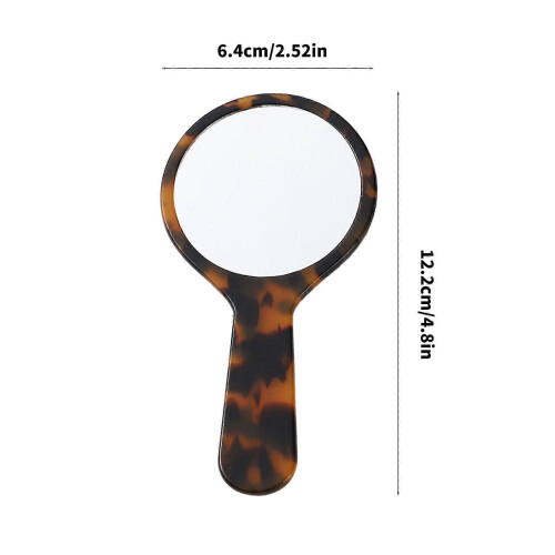 SS2 Acetate Round Cosmetic Mirror with Ergonomic Handle for Professional Makeup 2