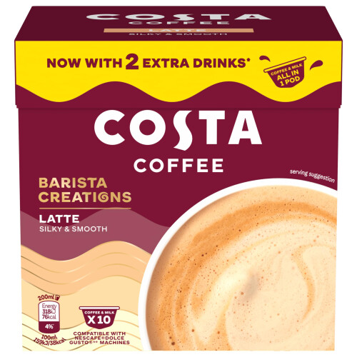 Costa Coffee COSTA COFFEE LATTE PODS 4 PACKS (LATTE 10 2