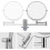 8" Double LED Magnifying Mirror, Wall Mounted 360 Swivel, Chrome, Extendable, Battery Powered 5