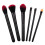 Black 18x3.5x3.5cm Soft Makeup Brush Set 6Pcs Lightweight Plastic 3