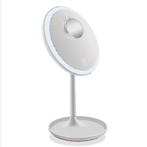 Specchio per il trucco 5x con 70 luci LED, dimmer touch, supporto a batteria 1