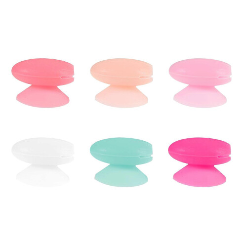 Assorted Color 1.5x1.3cm Brush Applicator Cap Easy Drying Beige 6Pcs 1