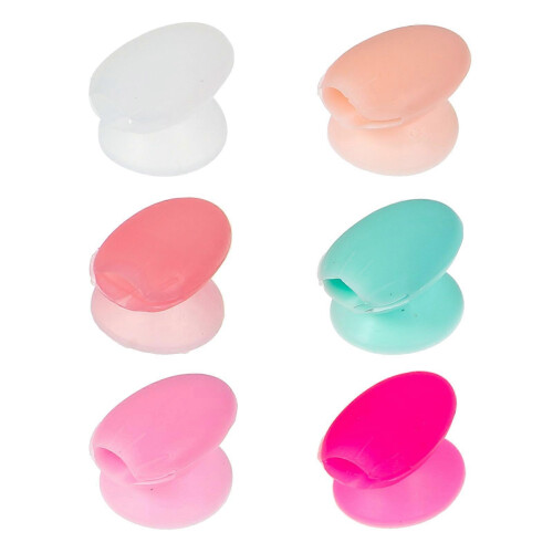 Assorted Color 1.5x1.3cm Brush Applicator Cap Easy Drying Beige 6Pcs 2