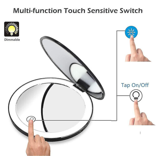 Compact Rechargeable Lighted Makeup Mirror for Travel & Handbags 1