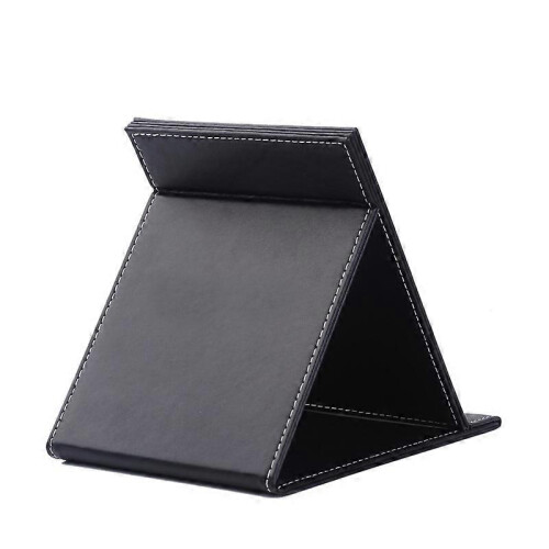 1 Foldable Portable Makeup Mirror, Travel Desktop Mirror with Stand, Compact PU Leather 2